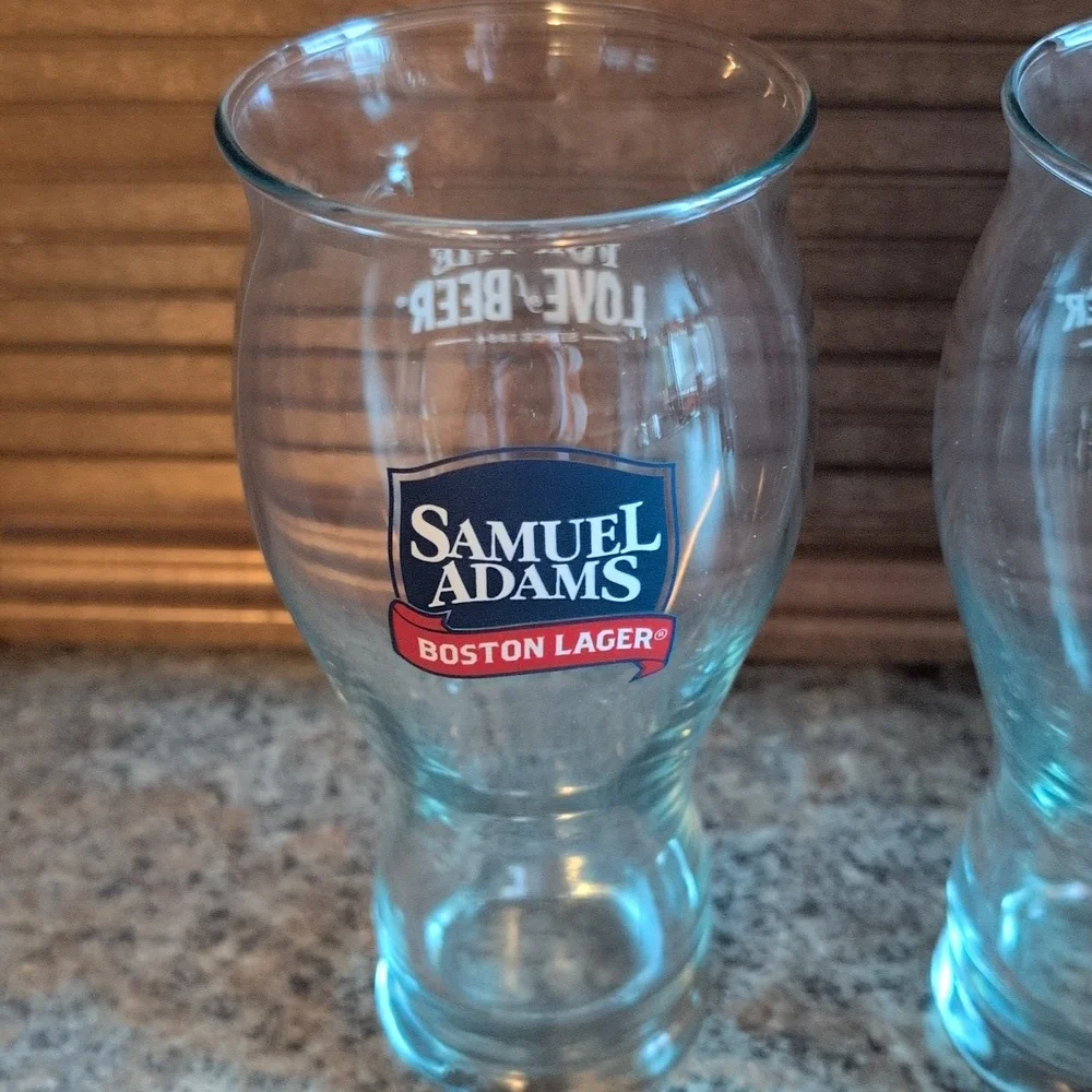 Pair of Samuel Adams Boston Lager For the Love of Beer Glasses 22 oz